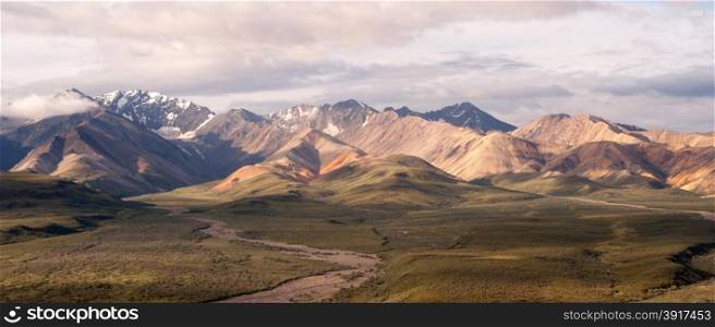 Valley and Mountains of the Alaska Denali Range