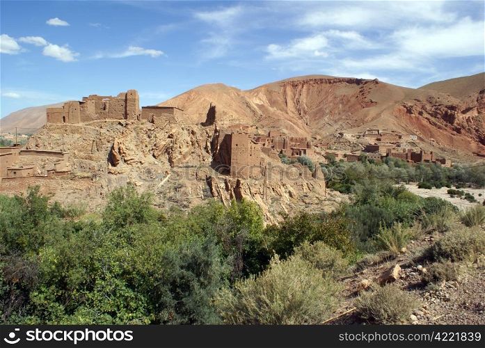 Valley and village in Bulman Dodes in Morocco