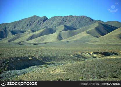 valley in africa morocco the atlas dry mountain ground isolated hill