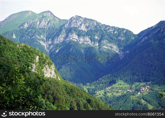 Valley in green valley in Alps, Slovenia