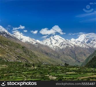 Valley in Himalayas. Sangla valley, Himachal Pradesh, India