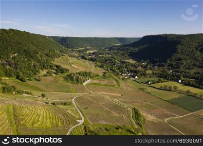 Valley in the Chateau-Chalon, Jura, Bourgogne-Franche-Comte, France