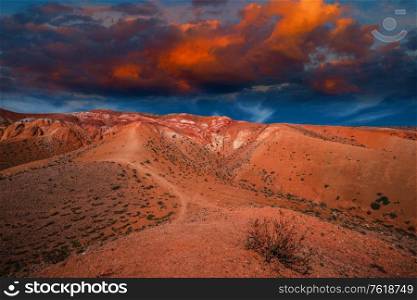 Valley of Mars landscapes in the Altai Mountains. Valley of Mars landscapes