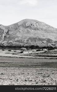 Valley of the Cantabrian mountains in Spain. Spanish landscape in the morning, hills, pastures and sunlight