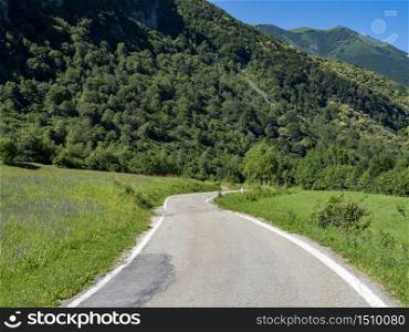 Valley Stura di Demonte, Cuneo, Piedmont, Italy: landscape at summer along the bicycle way