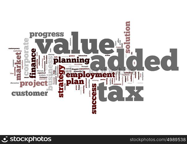 Value added tax word cloud