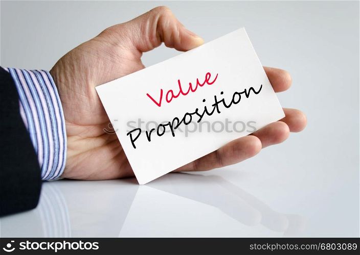 Value proposition text concept isolated over white background