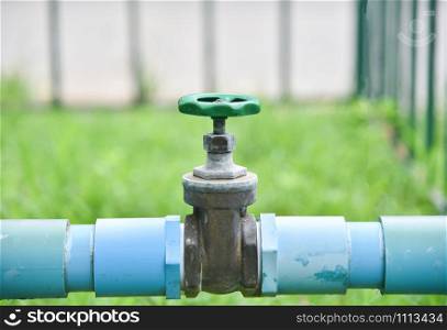 valve water shut on pvc pipe in the garden