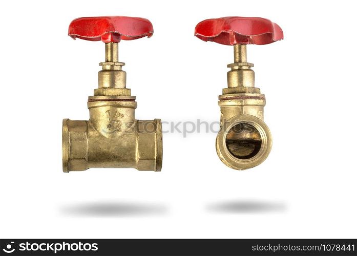 valve with red handle with clipping path