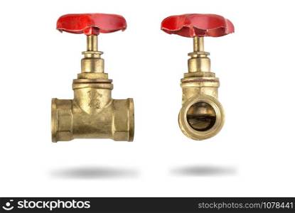 valve with red handle with clipping path