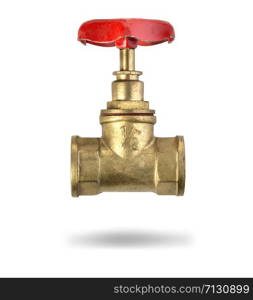 valve with red handle with clipping path