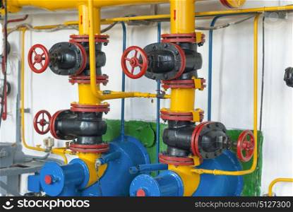 Valves of gas supply to industrial boilers steam boiler.
