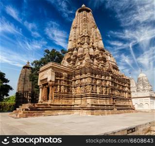 Vaman Temple in famous indian tourist site Khajuraho, Madhya Pradesh, India. Vaman Temple in Khajuraho