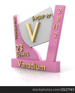 Vanadium form Periodic Table of Elements - 3d made