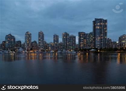 Vancouver Skyline At Dusk