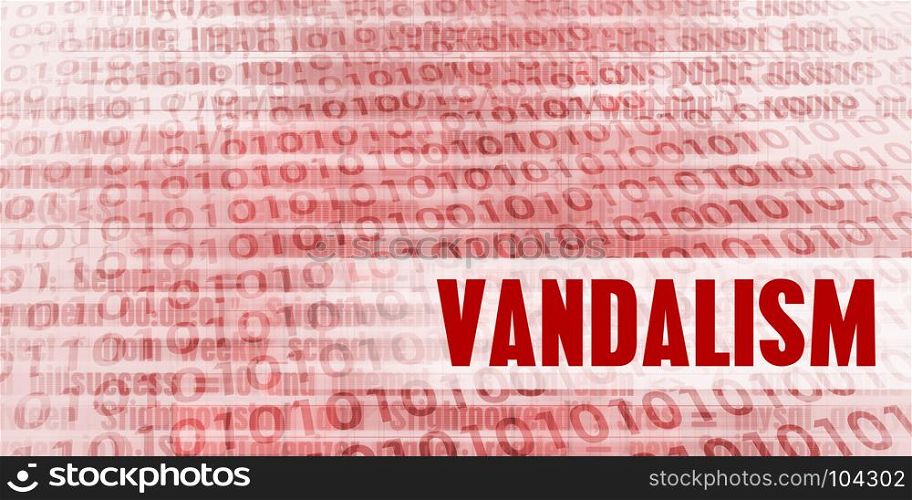 Vandalism Alert on a Red Binary Danger Background. Vandalism Alert