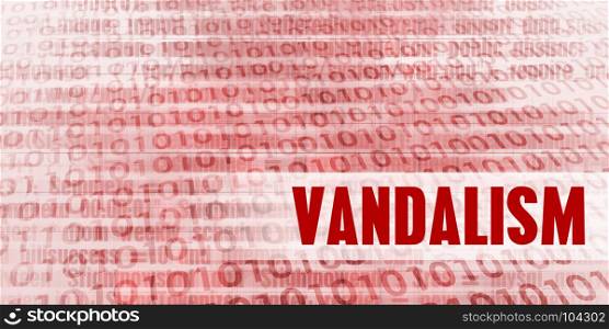 Vandalism Alert on a Red Binary Danger Background. Vandalism Alert