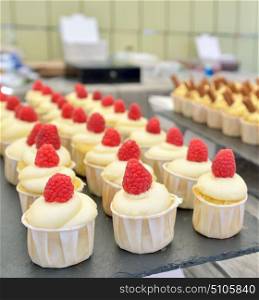 Vanilla cupcakes with Raspberries sell on marketplace