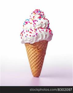 Vanilla ice cream cone. generative AI