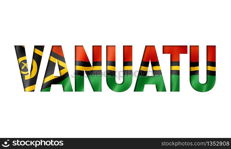 Vanuatu flag text font. National symbol background. Vanuatu flag text font
