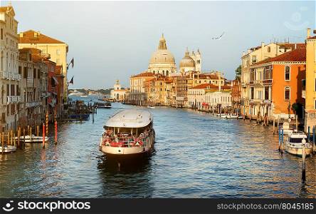 Vaporetto at Grand Canal in Venice, Italy