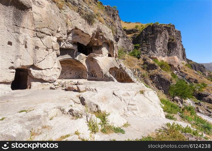 Vardzia is a cave monastery site excavated from the slopes of the Erusheti Mountain