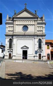 varese castronno in italy the old wall church and column blue sky