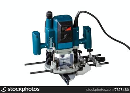 variable speed plunge router isolated on a white background