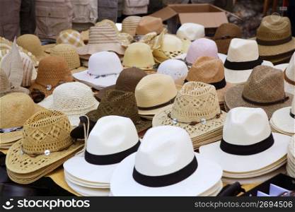 varied fashion hats showcase perspective market shop