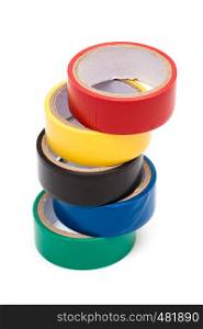 variegated electrical tape on white background