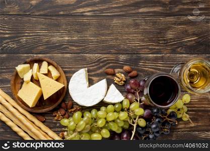 variety cheese wine tasting session