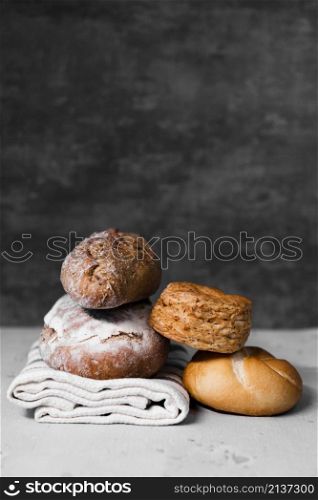 variety homemade bread table