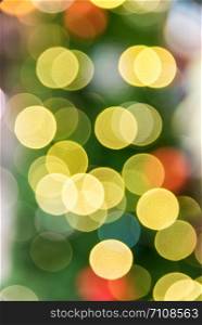 Variety of colorful bokeh on the christmas tree.