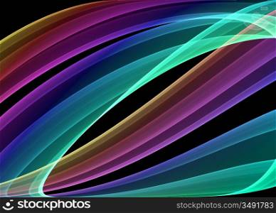 variety of multicolored curves - hq computer generated image