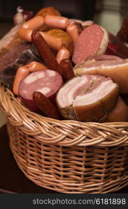 Variety of sausage products. Variety of sausage products. close-up