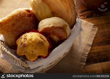 Variety of traditional Mexican sweet bread, Bisquet, Chino, Oreja, Cacahuate, made by hand, in Mexico it is called Pan Dulce and cannot be missing at breakfast or snack.