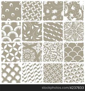 Variety styles seamless patterns set. All patterns available in swatch palette. Vector, EPS 8