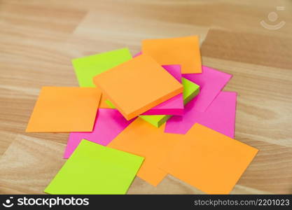 various adhesive notes floor