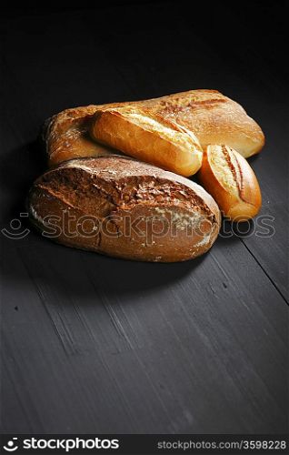 Various bread on table