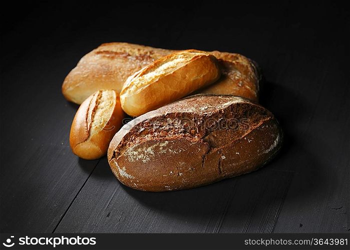Various bread on table