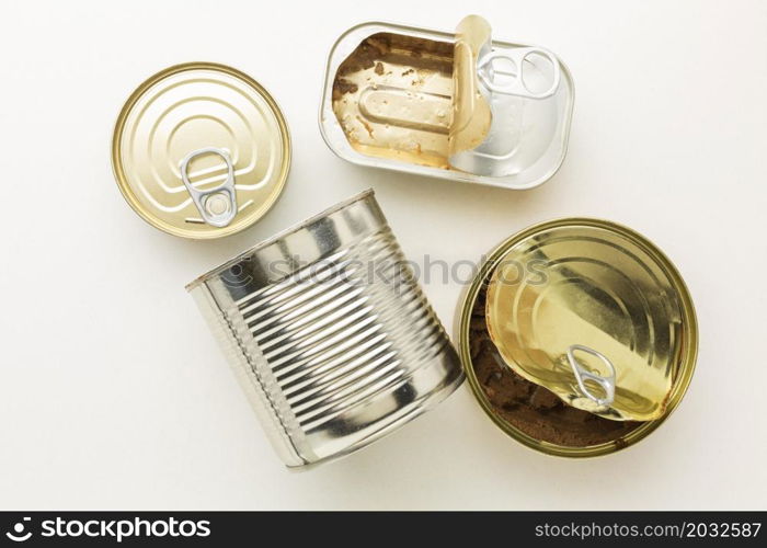 various cans with food sauces