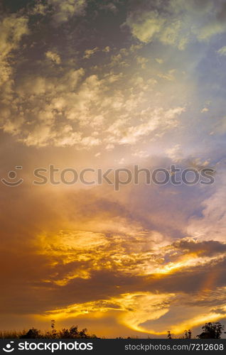 Various colors of the sky at dusk