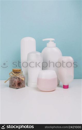 various cosmetics bottles