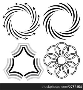 Various design elements - circles and arrows