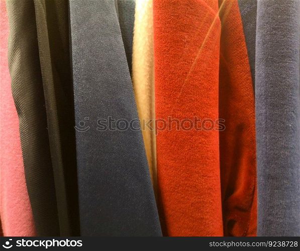 various fabrics of clothing fabrics of different shades. clothing various colors and patterns clothing various colors and patterns