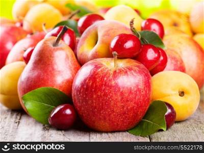 Various fresh fruits and berries
