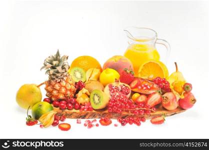 various fruits and juice