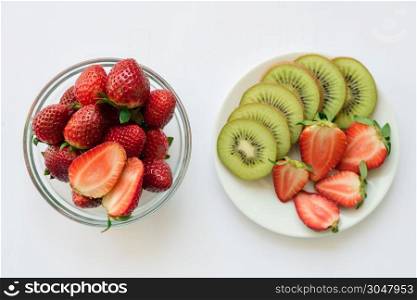 Various fruits with vegetable on wood background