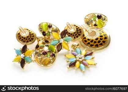 Various jewellery isolated on the white