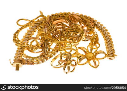 Various jewellery isolated on the white background